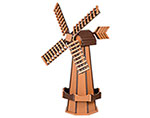 Large Poly Lumber Windmill - Cedar and Brown