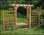 Red Cedar Canterbury Arbor w/Bench & 2 Wings