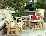 Treated Pine 3 Pc. Curveback Glider Set