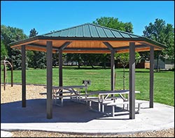 Steel Frame Single Roof Orchard (Hexagon) Pavilions