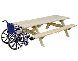 8' Treated Pine Heavy Duty ADA Compliant Park Table