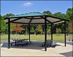 All Steel Single Roof Orchard (Hexagon) Pavilions