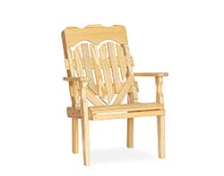 Treated Pine High-Back Heart Chair