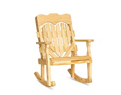 Treated Pine High-Back Heart Rocking Chair