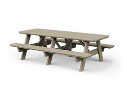 Poly Lumber 8' Picnic Table w/ Attached Benches