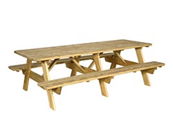 Treated Pine 8' Picnic Table w/ Attached Benches