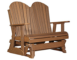 4' Poly Lumber Natural Finish Adirondack Glider