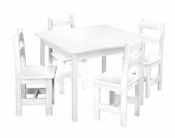 Kid's Maple Square Table Set w/ 4 Chairs