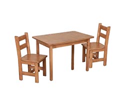 Kid's Maple Rectangular Table Set w/ 2 Chairs