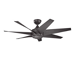 54" Distressed Black Rhel II Climates Outdoor Indoor Ceiling Fan