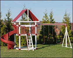 Volcano Vinyl Swing & Slide Playset