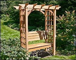 Red Cedar Canterbury Arbor w/Backed Bench