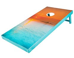 Poly Frame Corn Hole Set - Sunset Island