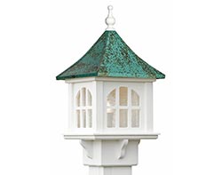 Belfry Vinyl Post Lantern w/ Metal Patina Roof