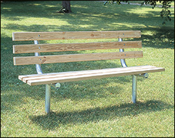 Inground Mount Park Bench with Back