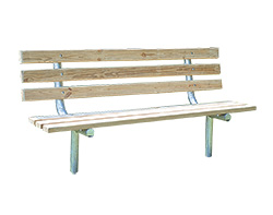 Surface Mount Park Bench with Back