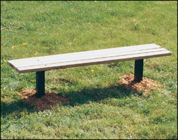 Inground Mount Park Bench without Back