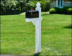 Vinyl Recessed Panel Mailbox Post