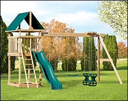 Lion Treated Pine Swing & Slide Playset