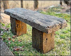 Concrete Distressed Wood Bench