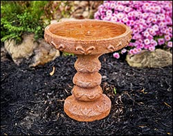 Concrete Sunrise Birdbath
