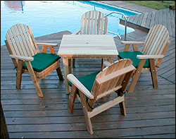 Red Cedar Fanback Patio Dining Set