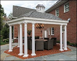 Vinyl Belle Roof Elongated Hexagon Gazebos