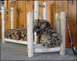 White Cedar Unstained Firewood Rack