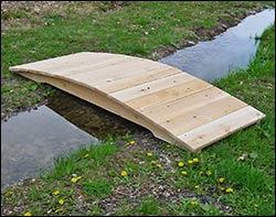 White Cedar Unstained Arched Plank Bridge