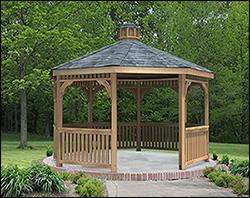 Red Cedar Single Roof Octagon Gazebos