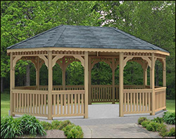 Red Cedar Single Roof Oval Gazebos