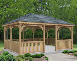 Red Cedar Single Roof Rectangle Gazebos