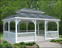 Vinyl Double Roof Rectangle Gazebos