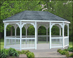 Vinyl Single Roof Oval Gazebos