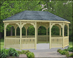 Treated Pine Single Roof Oval Gazebos