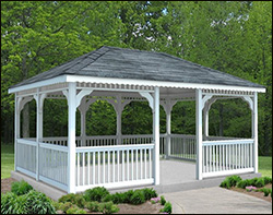 Vinyl Single Roof Rectangle Gazebos