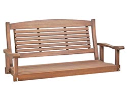 Red Grandis 4' Slat Back Porch Swing