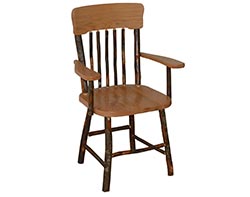 Hickory Panel Back Dining Chair With Arms