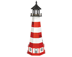 Poly Lumber/Wooden Hybrid Assateague Lighthouse Replica with Base