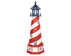 Poly Lumber/Wooden Hybrid Patriotic Lighthouse with Base