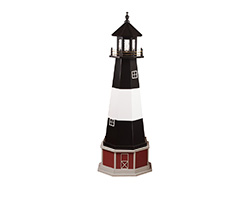 Poly Lumber/Wooden Hybrid Tybee Island Lighthouse Replica with Base