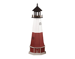 Poly Lumber/Wooden Hybrid Vermillion Lighthouse Replica with Base