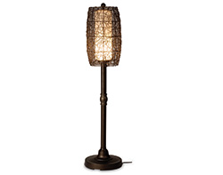 Outdoor Wicker Barrel Floor Lamp