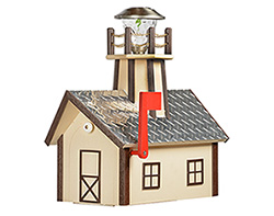 Poly Lumber Deluxe Lighthouse Mailbox w/ Diamond Roof - Brown and Ivory