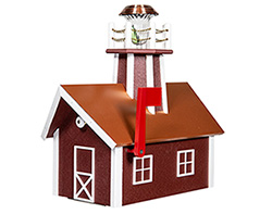Poly Lumber Deluxe Lighthouse Mailbox w/ Copper Plate Roof - Cherrywood and White