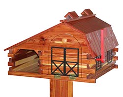 Red Cedar Barn Mailbox w/ Newspaper Box