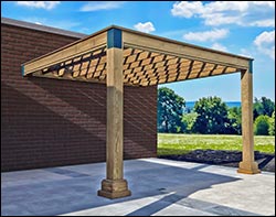 Treated Pine Wall Mounted Del Sole Modern Pergola