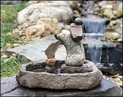 Balancing Stones Bird Bath