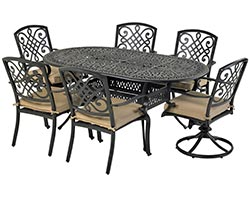 Aluminum 7 Pc. Dining Set - 72" Oval Table