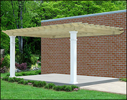 Treated Pine Wall Mounted Solace Pergola